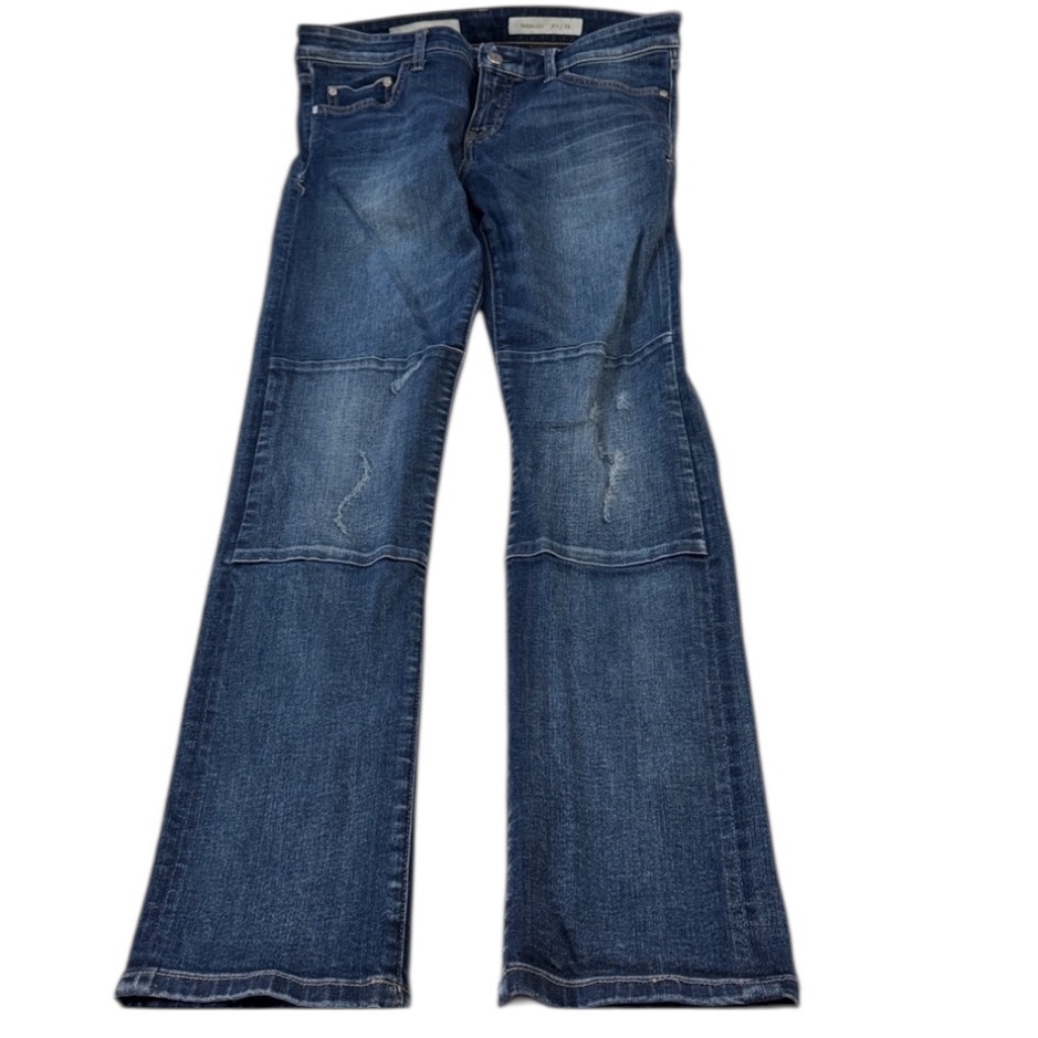 Pilcro And The Letterpress Parallel Bootcut Jeans Size 29 Distressed Knees Blue